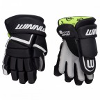 AMP 500 - JUNIOR and Senior Ice Hockey Gloves with NXT odour Management - BLACK (Green Liner), Winnwell 